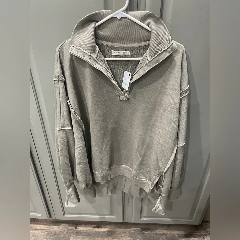 NWT Free People Henley Camden Sweatshirt - Picture 5 of 9